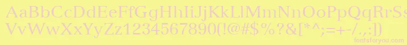 VersaillesLt55Roman Font – Pink Fonts on Yellow Background