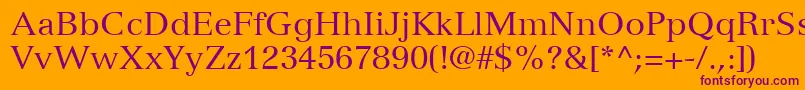 VersaillesLt55Roman Font – Purple Fonts on Orange Background