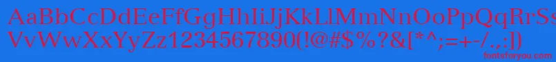 Czcionka VersaillesLt55Roman – czerwone czcionki na niebieskim tle