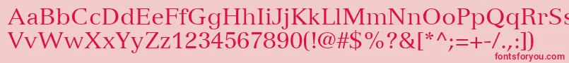 VersaillesLt55Roman Font – Red Fonts on Pink Background