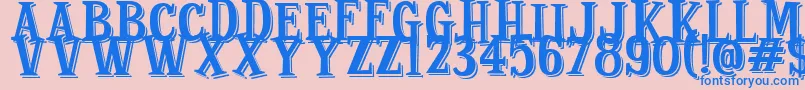 StrangeShadow Font – Blue Fonts on Pink Background