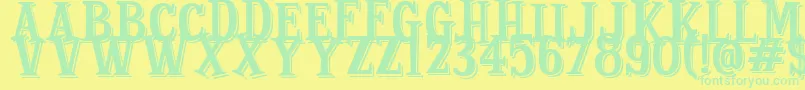 StrangeShadow Font – Green Fonts on Yellow Background