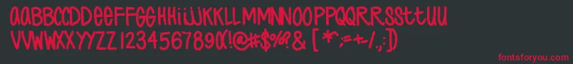 Justcole Font – Red Fonts on Black Background