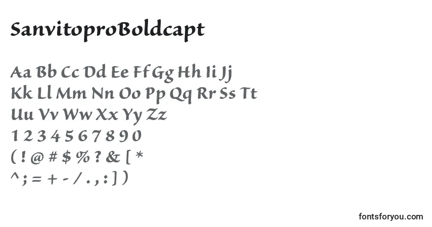 A fonte SanvitoproBoldcapt – alfabeto, números, caracteres especiais