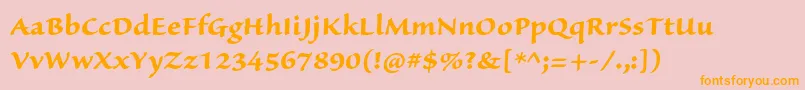 SanvitoproBoldcapt Font – Orange Fonts on Pink Background