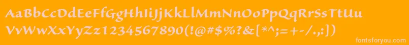 SanvitoproBoldcapt Font – Pink Fonts on Orange Background