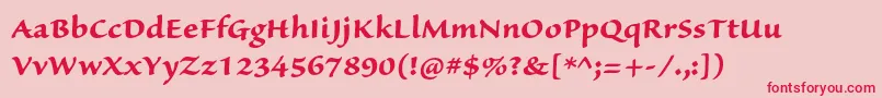 SanvitoproBoldcapt Font – Red Fonts on Pink Background