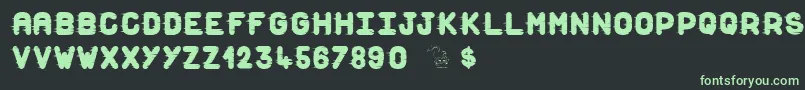 DustScratchesLight-fontti – vihreät fontit mustalla taustalla