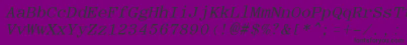 RomanfixedwidthItalic-Schriftart – Schwarze Schriften auf violettem Hintergrund