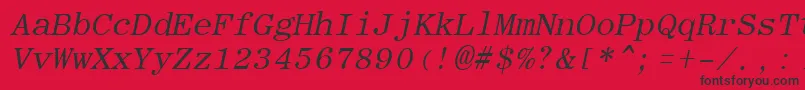 Fonte RomanfixedwidthItalic – fontes pretas em um fundo vermelho