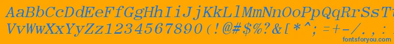 RomanfixedwidthItalic Font – Blue Fonts on Orange Background