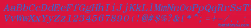 fuente RomanfixedwidthItalic – Fuentes Azules Sobre Fondo Rojo