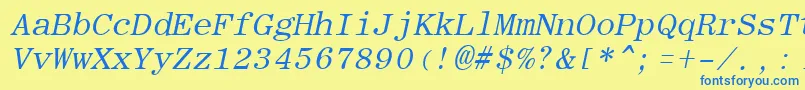 RomanfixedwidthItalic Font – Blue Fonts on Yellow Background