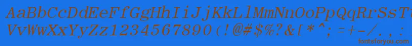 RomanfixedwidthItalic Font – Brown Fonts on Blue Background