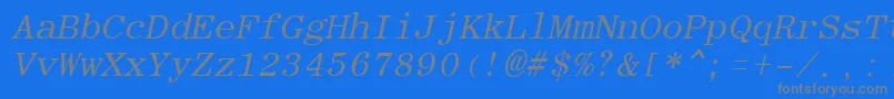 Fonte RomanfixedwidthItalic – fontes cinzas em um fundo azul