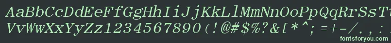 fuente RomanfixedwidthItalic – Fuentes Verdes Sobre Fondo Negro