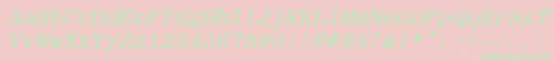 RomanfixedwidthItalic Font – Green Fonts on Pink Background