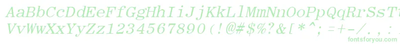 フォントRomanfixedwidthItalic – 白い背景に緑のフォント