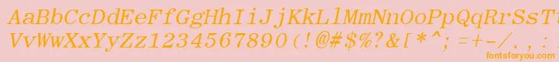 Шрифт RomanfixedwidthItalic – оранжевые шрифты на розовом фоне