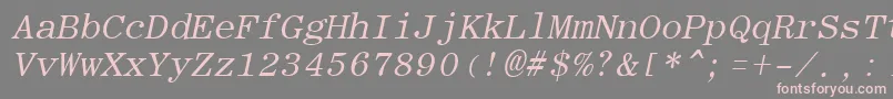 RomanfixedwidthItalic Font – Pink Fonts on Gray Background