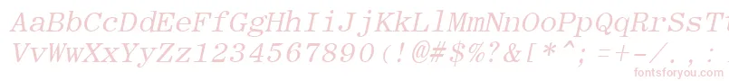 RomanfixedwidthItalic Font – Pink Fonts on White Background