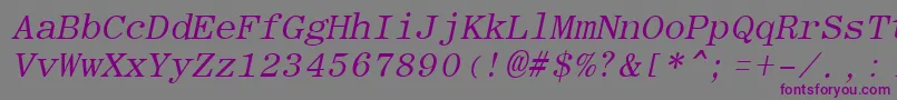 Police RomanfixedwidthItalic – polices violettes sur fond gris