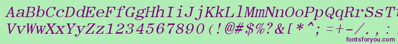fuente RomanfixedwidthItalic – Fuentes Moradas Sobre Fondo Verde