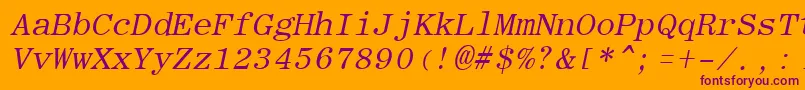 RomanfixedwidthItalic Font – Purple Fonts on Orange Background