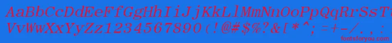 Saiba mais sobre a fonte RomanfixedwidthItalic Fonte RomanfixedwidthItalic – fontes vermelhas em um fundo azul