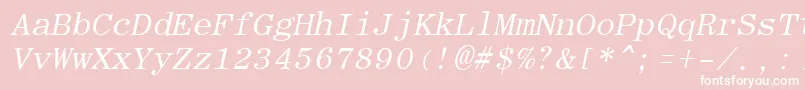 RomanfixedwidthItalic Font – White Fonts on Pink Background