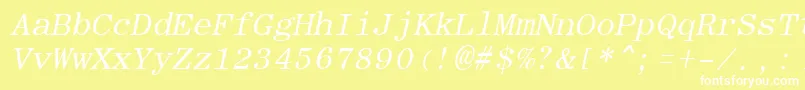 RomanfixedwidthItalic Font – White Fonts on Yellow Background