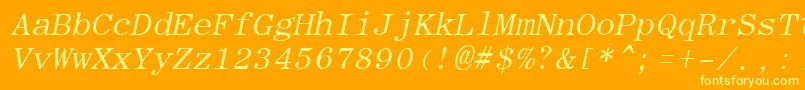 RomanfixedwidthItalic Font – Yellow Fonts on Orange Background
