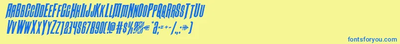 Butchsundanceital Font – Blue Fonts on Yellow Background