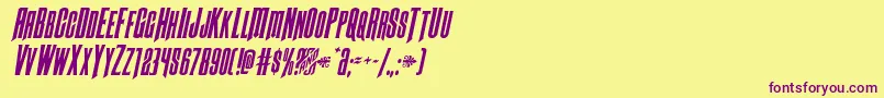 Butchsundanceital Font – Purple Fonts on Yellow Background