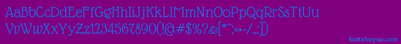 Czcionka GlassAntiqua – niebieskie czcionki na fioletowym tle