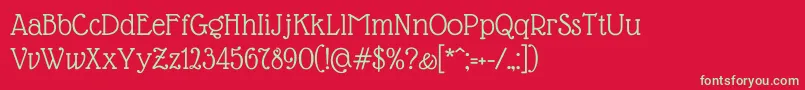 GlassAntiqua Font – Green Fonts on Red Background