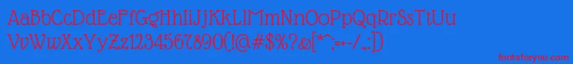 GlassAntiqua Font – Red Fonts on Blue Background