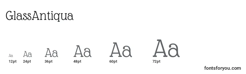 Размеры шрифта GlassAntiqua