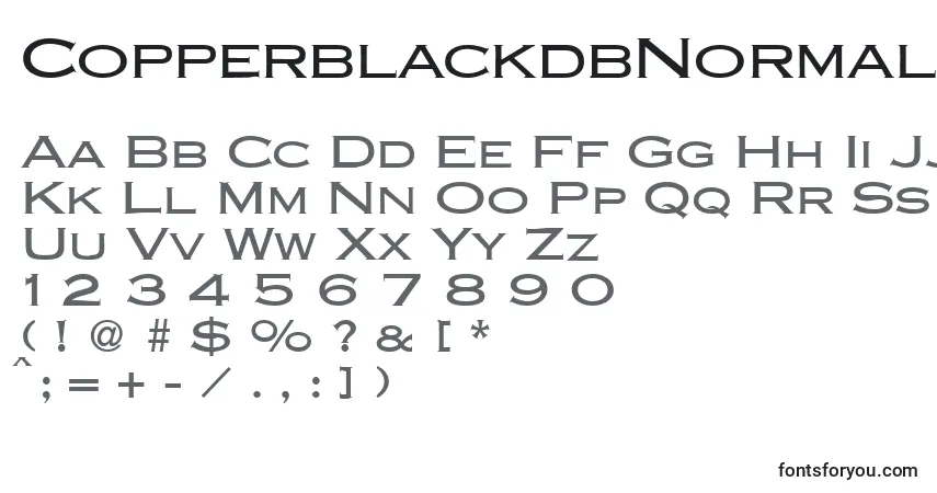 A fonte CopperblackdbNormal – alfabeto, números, caracteres especiais