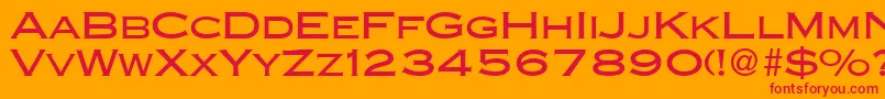フォントCopperblackdbNormal – オレンジの背景に赤い文字
