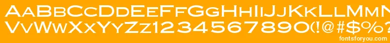 CopperblackdbNormal-Schriftart – Weiße Schriften auf orangefarbenem Hintergrund