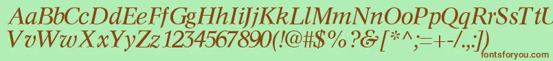 InformaticssskItalic Font – Brown Fonts on Green Background