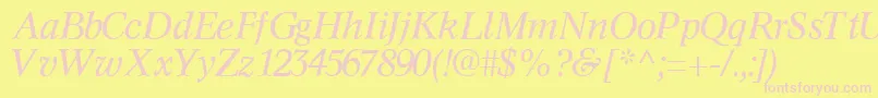 InformaticssskItalic Font – Pink Fonts on Yellow Background