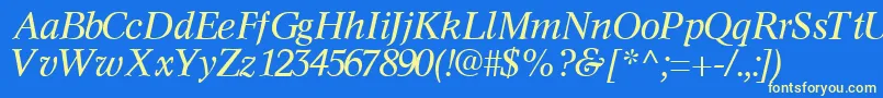 InformaticssskItalic Font – Yellow Fonts on Blue Background