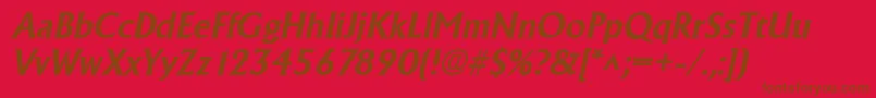 AlbertaBoldItalic Font – Brown Fonts on Red Background