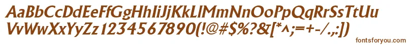 AlbertaBoldItalic-fontti – ruskeat fontit valkoisella taustalla