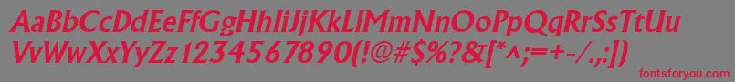 AlbertaBoldItalic Font – Red Fonts on Gray Background