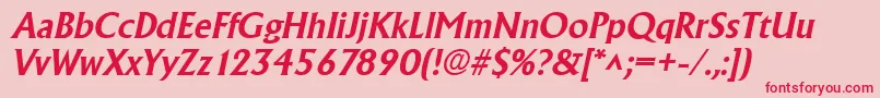AlbertaBoldItalic Font – Red Fonts on Pink Background