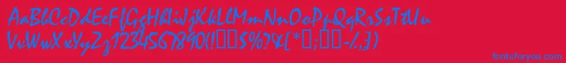 Waifssk Font – Blue Fonts on Red Background