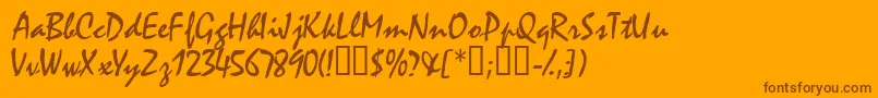 Waifssk-Schriftart – Braune Schriften auf orangefarbenem Hintergrund